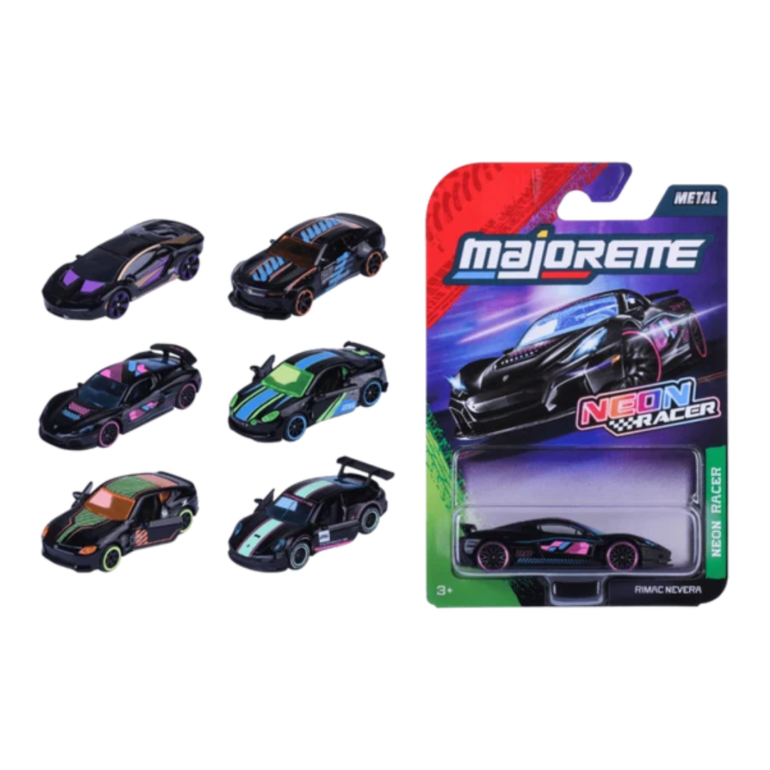 Majorette Deluxe Single Die Cast - Neon Racer - 6 Asstd