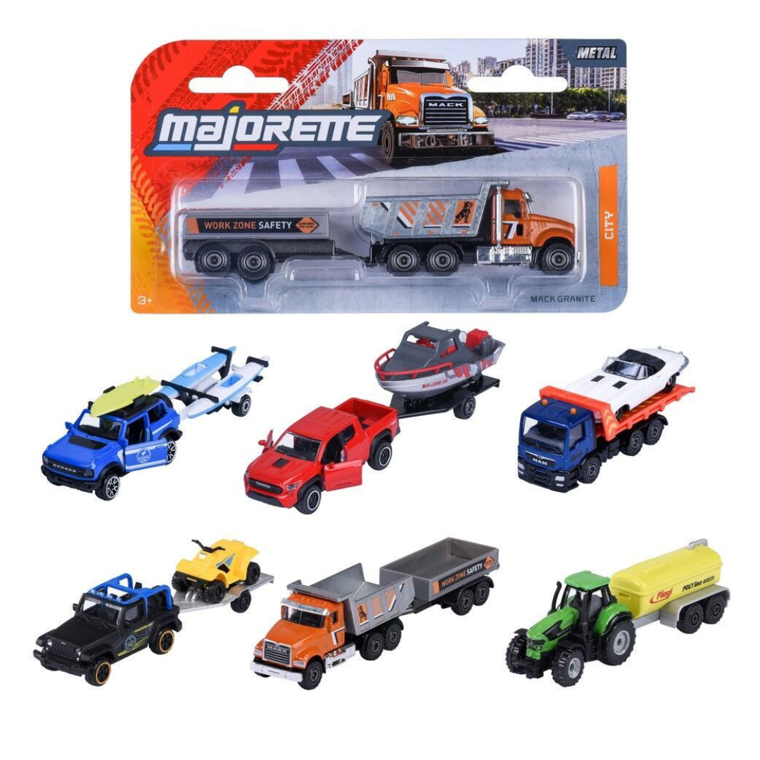 Majorette City Trailer die-cast vehicle with trailer (6 assortments)