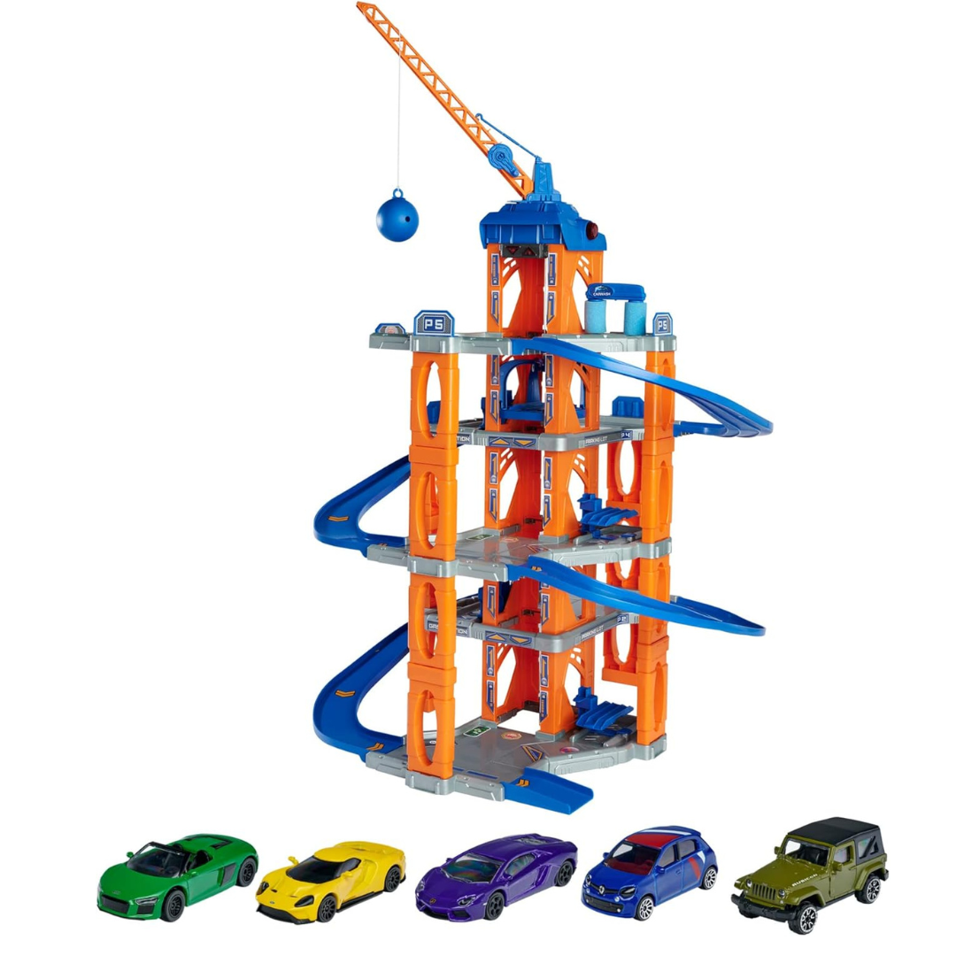 Majorette Motor Lift Playset + 5 Cars 2