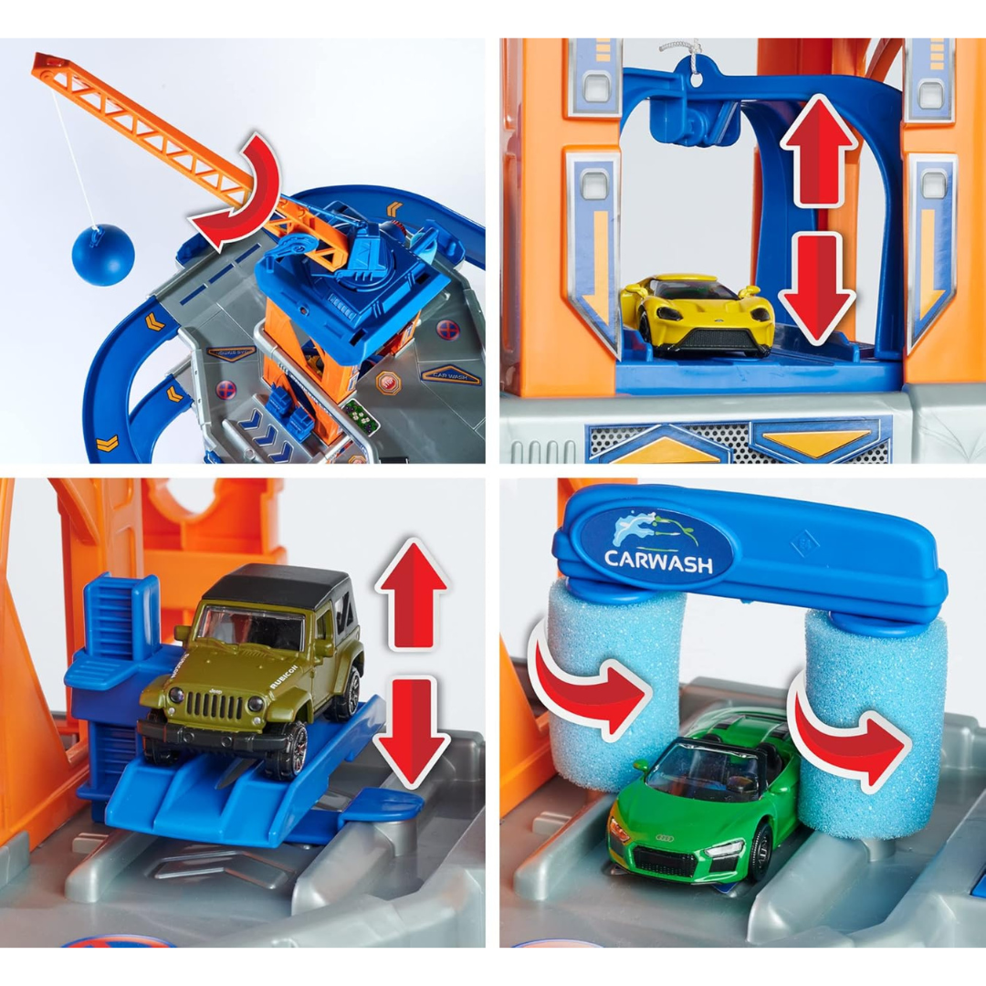Majorette Motor Lift Playset + 5 Cars 5