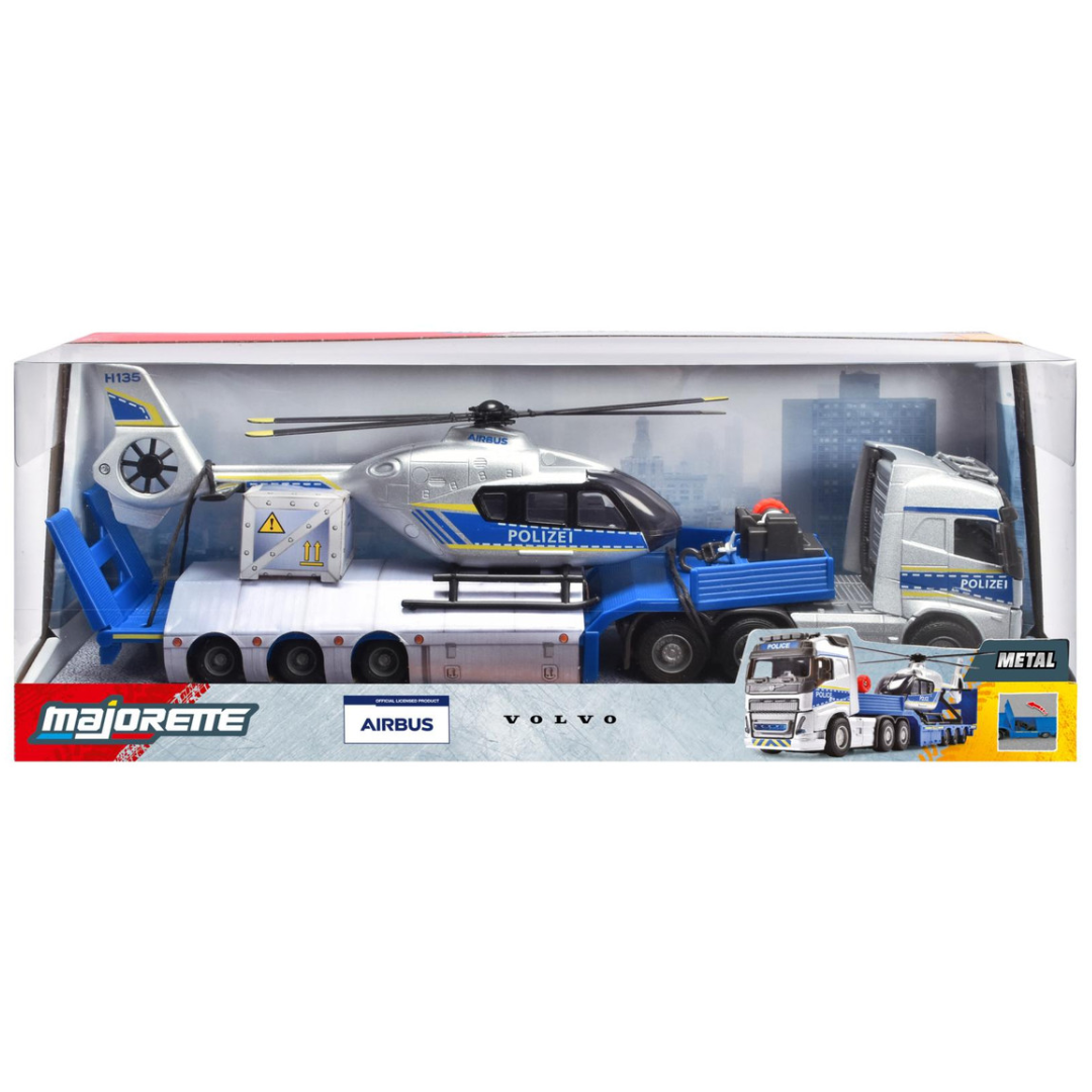 Majorette - Volvo Truck + Airbus Police Helicopter