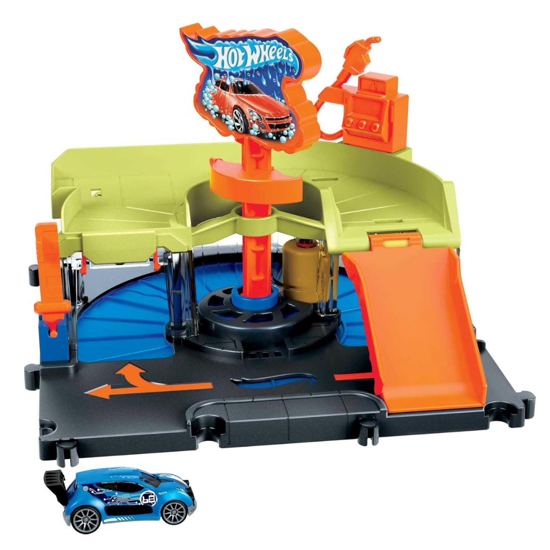 Mattel Hotwheels City Downtown Car Wash Speed Clean 2