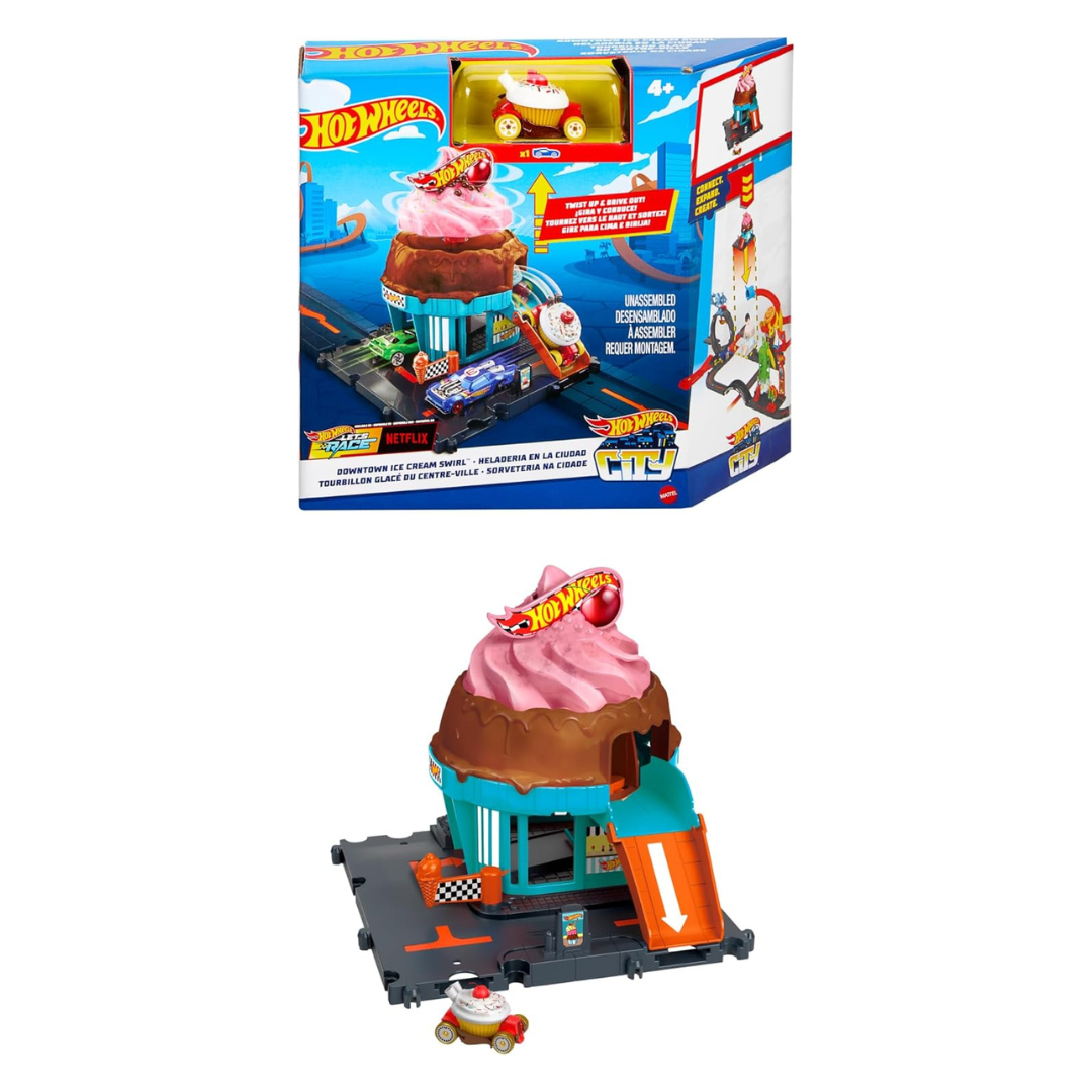 Mattel Hotwheels City Downtown Ice Cream Shop 2