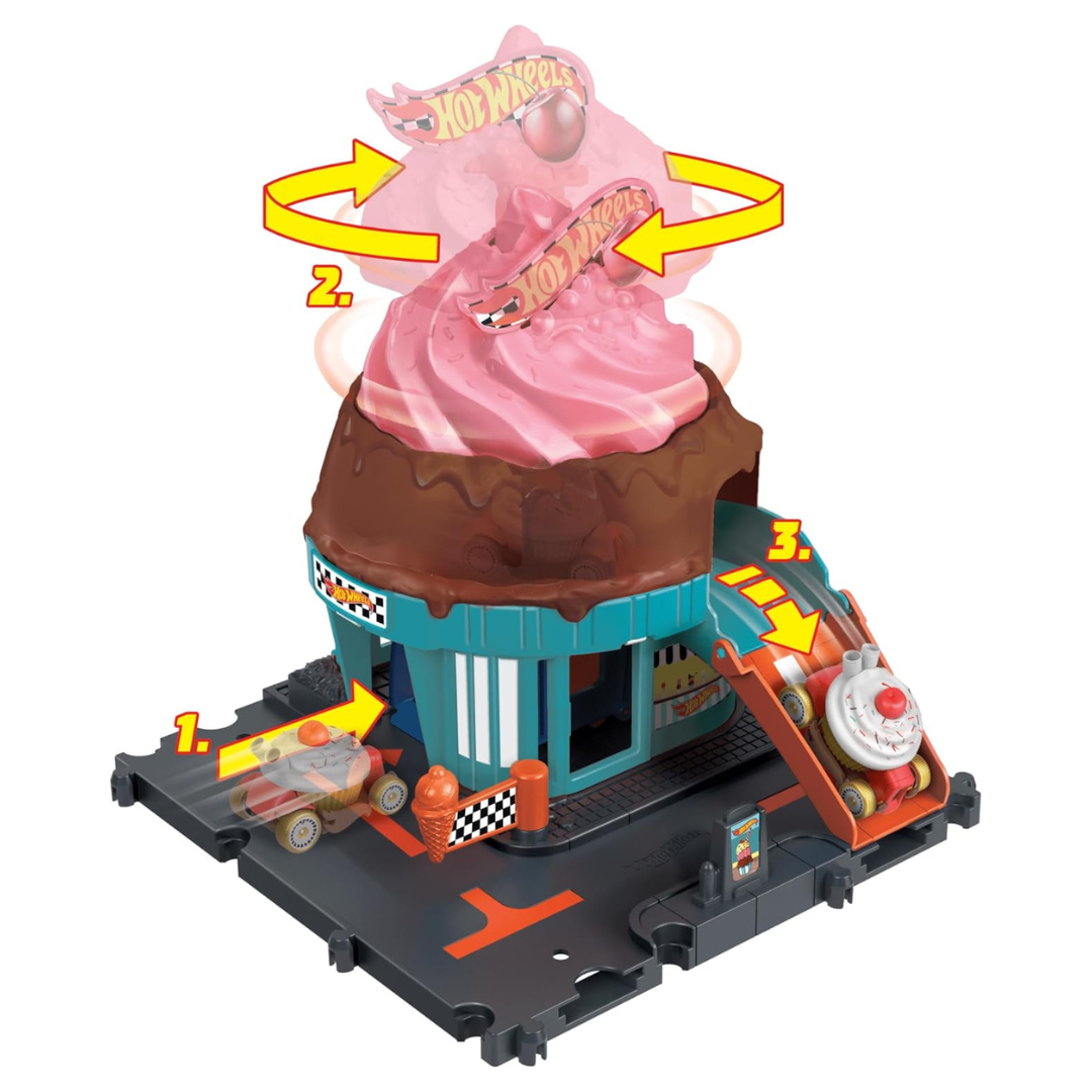 Mattel Hotwheels City Downtown Ice Cream Shop 3