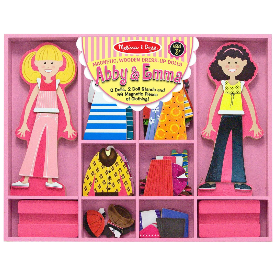 Melissa & Doug Abby & Emma Wooden Magnetic Dress-Up Set