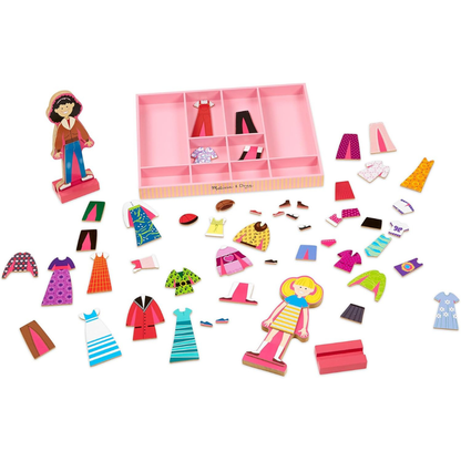 Melissa & Doug Abby & Emma Wooden Magnetic Dress-Up Set