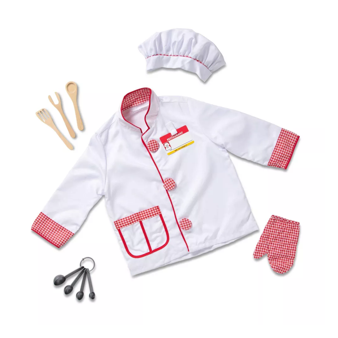 Melissa & Doug Chef Role Play Costume Dress - Up Set With Realistic Accessories: