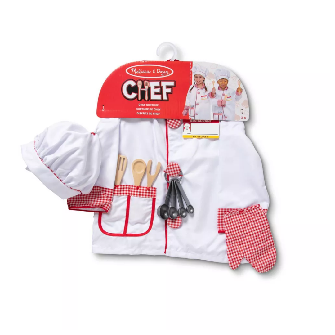 Melissa & Doug Chef Role Play Costume Dress - Up Set With Realistic Accessories: