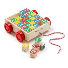 Melissa & Doug Classic ABC Wooden Block Cart With 30 Alphabet Blocks