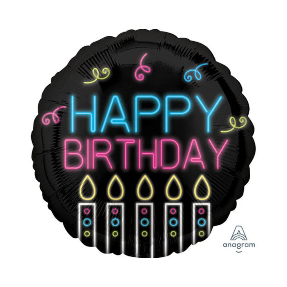 Neon Birthday Foil Balloon - 18inch