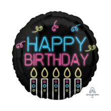 Neon Birthday Foil Balloon - 18inch