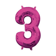 Number 3 Pink Mini Foil Balloon - 16 Inch