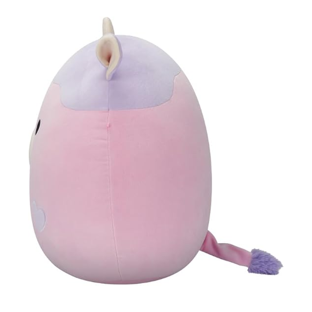 Medium Plush Squishmallows 12” -(Patty - Winking Pink And Purple Cow W/Hearts)