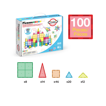 Picasso Magnetic Tiles Bldg Blocks 100pc