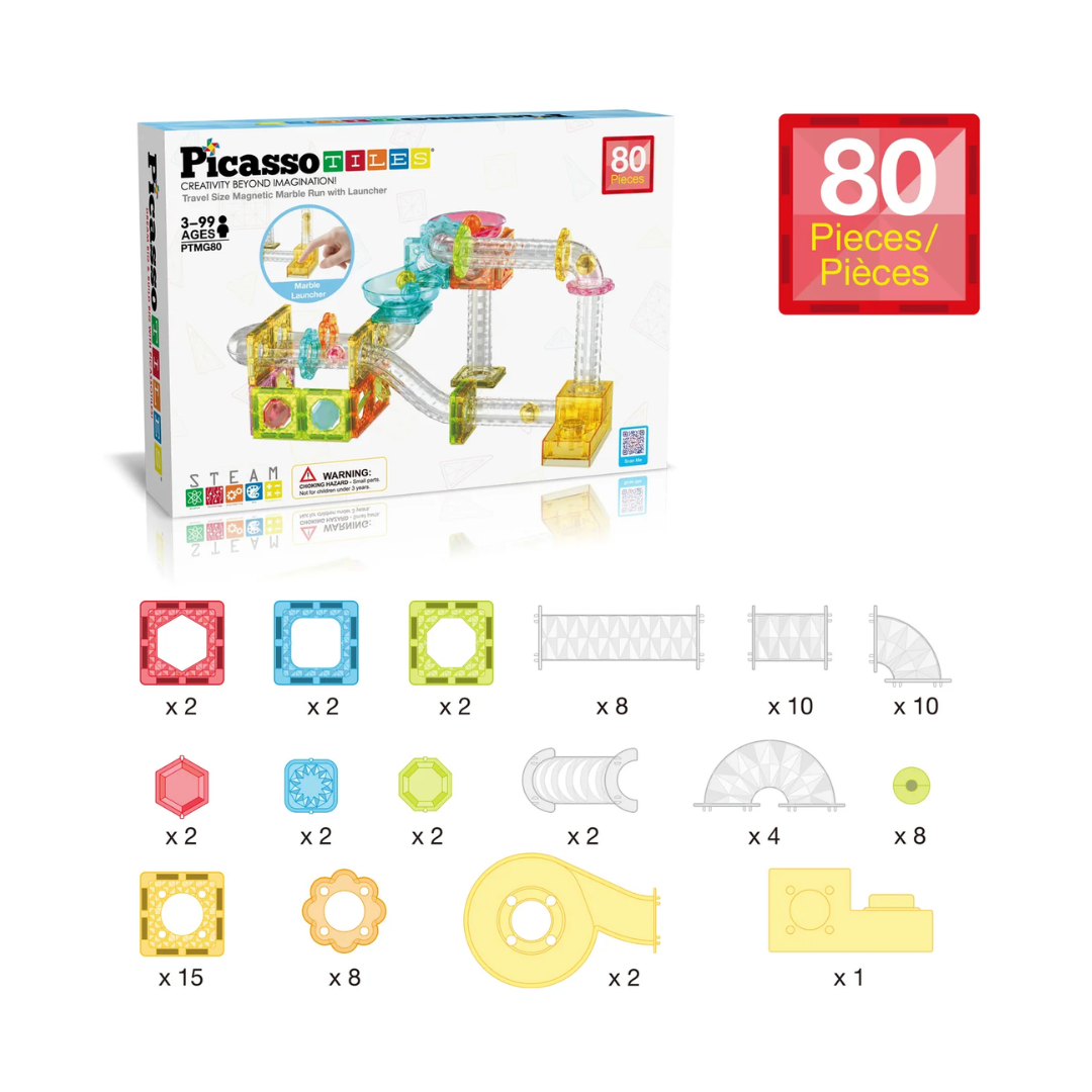 Picasso Magnetic Marble Run Launchr 80pc
