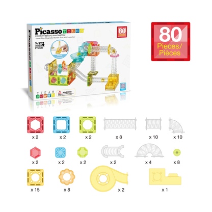 Picasso Magnetic Marble Run Launchr 80pc
