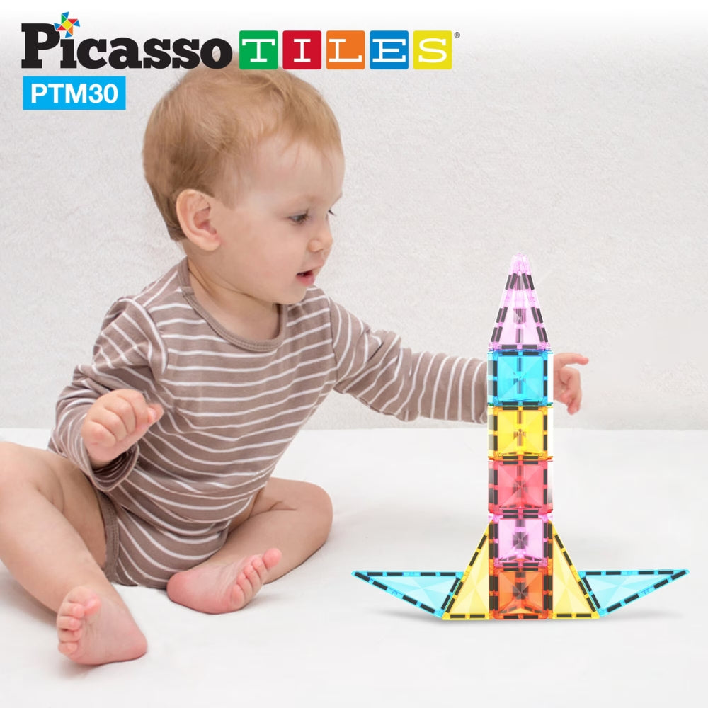 Picasso Magnetic Tiles Mini Diamond Rocket 30 Pcs - 3