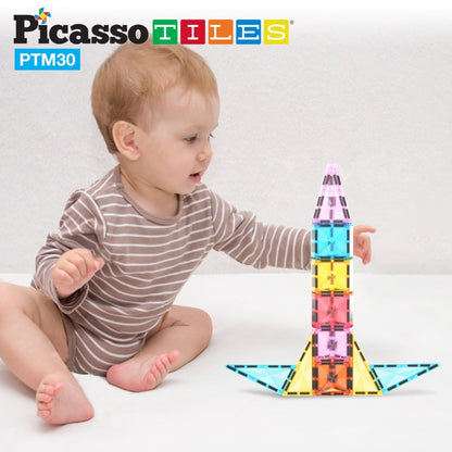 Picasso Magnetic Tiles Mini Diamond Rocket 30 Pcs - 3