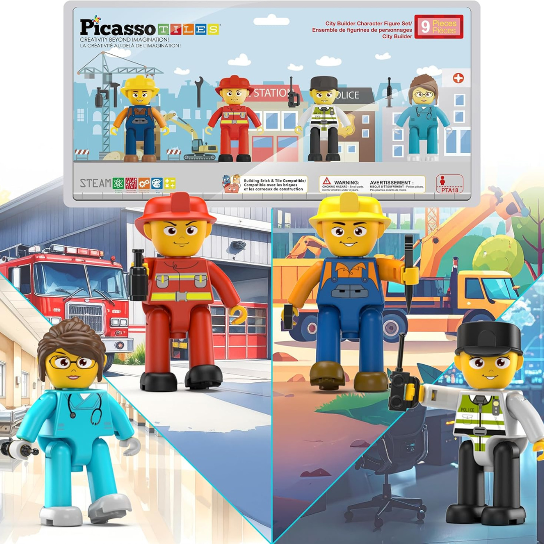Picasso Manetic City Build Figures 4pcs