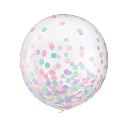 Pink, Turquoise &amp; Teal Foil Heart Confetti Balloon - 24 Inch - 2 Pieces