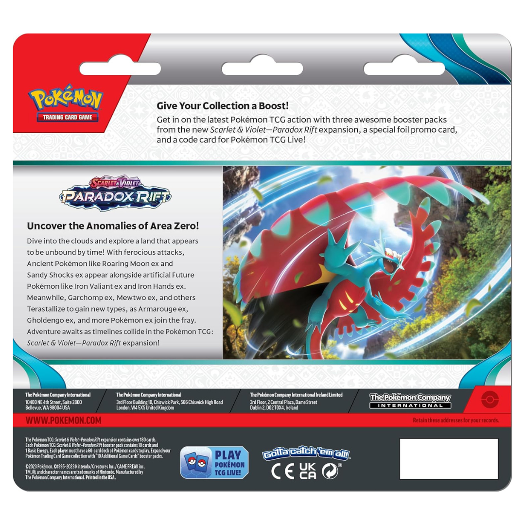 Pokemon Scarlet & Violet Paradox Rift: 3 Pack Blister - Arctibax 2