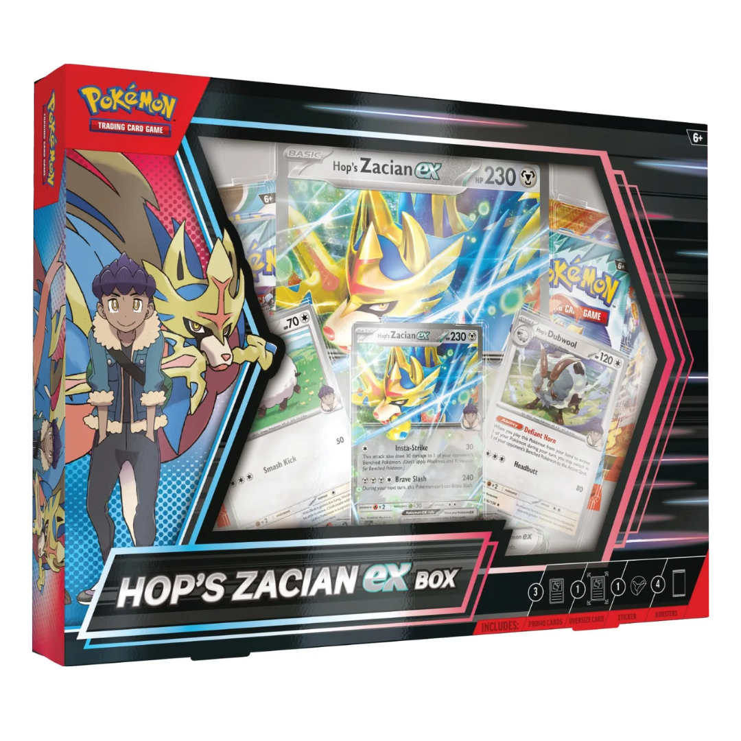 Pokemon TCG: Hop’s Zacian ex Box - 4 Packs 1