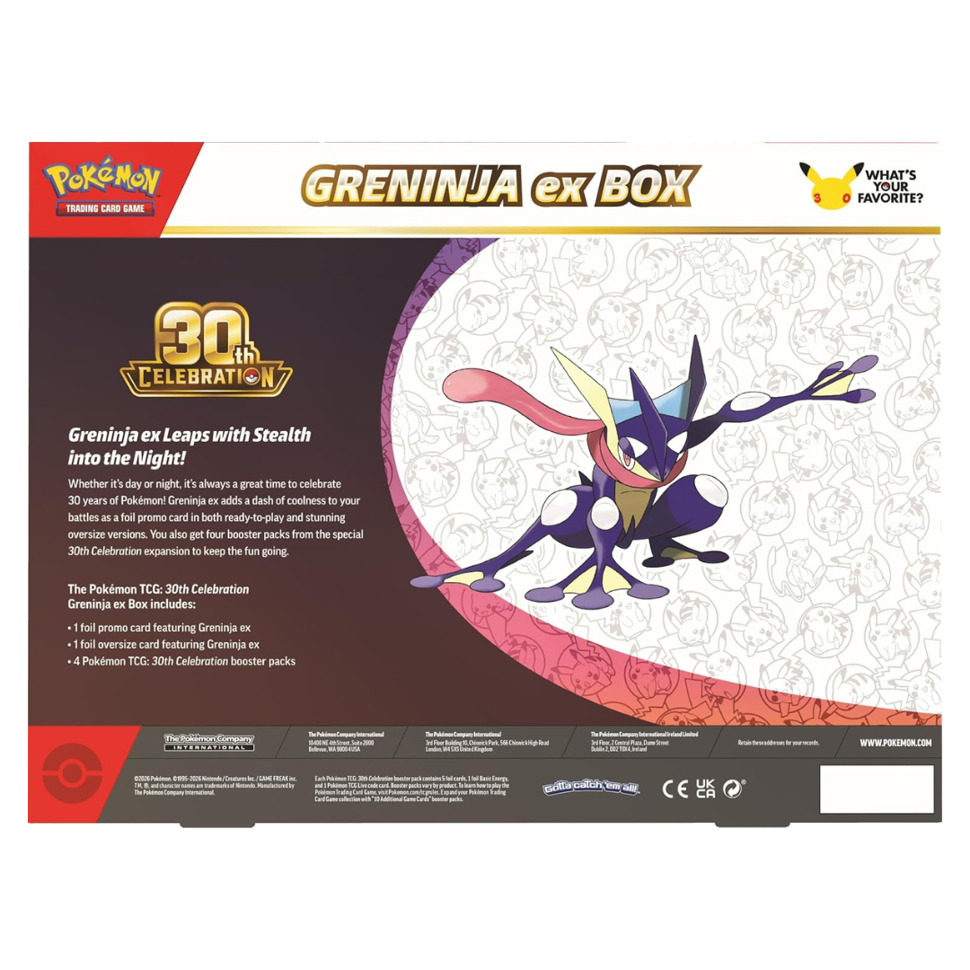 PRE ORDER Pokemon Trading Card- 30th Celebration Ex Box Greninja Ex
