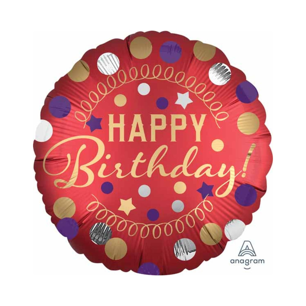 Red Party Satin Foil Balloon - 18 Inch