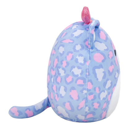 Little Plush Squishmallows 7.5” -(Noam - Purple Patterened Leopard W/Pink Sparkle Heart Headband)