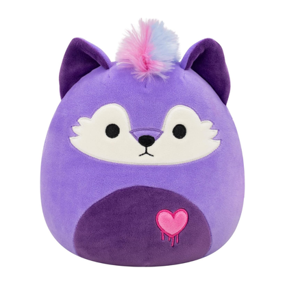 Little Plush Squishmallows 7.5” -(Yoshimi - Purple Girly Goth Wolf W/Mohawk And Melting Heart)