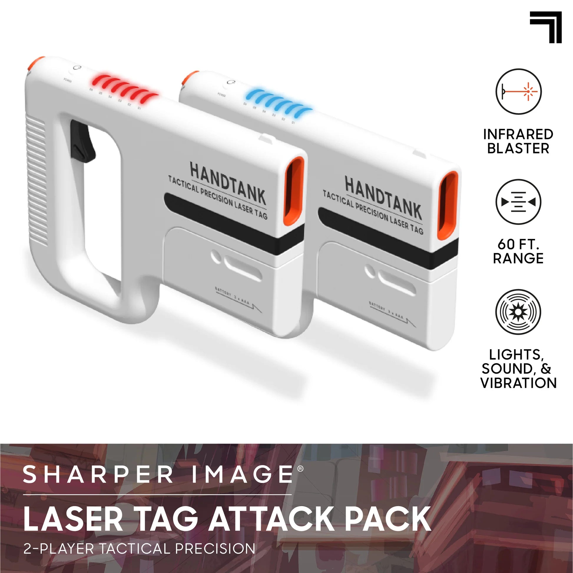 Sharper Image Battle Toy Laser Tag Handtank Attack Pack 2