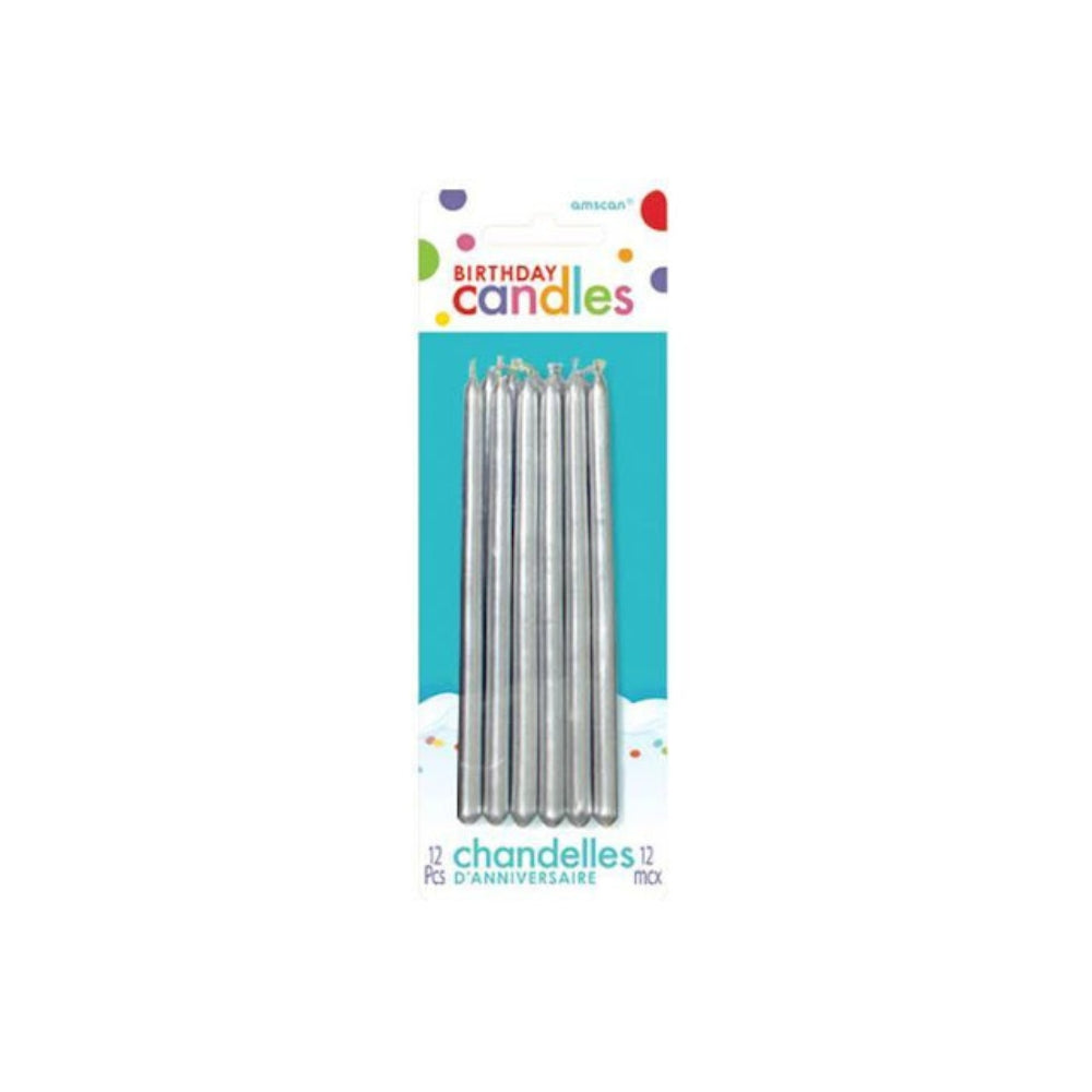 Silver Mini Taper Candles - 5 Inch