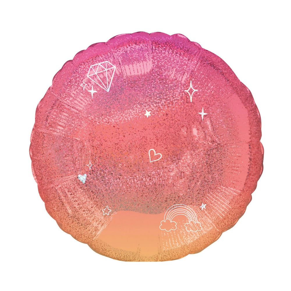 Sparkle Ombre Holo Foil Balloon - 18 Inch