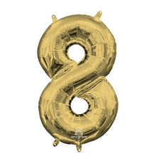 16 بوصة شكل صغير رقم 8 ذهبي أبيض