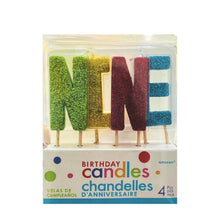 Glitter Rainbow 9th Birthday Candle Pick