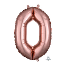 بالون من رقائق معدنية صغيرة الحجم باللون الذهبي الوردي رقم 0 مقاس 16 بوصة