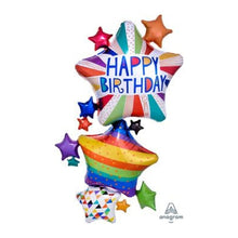 P70 HAPPY BIRTHDAY BRIGHT STARS HAPPY BIRTHDAY MULTI BALLOON