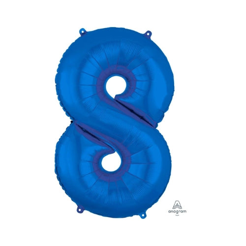Number 8 Blue Mini Foil Balloon - 16 Inch