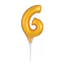 بالون فويل صغير الحجم على شكل كعكة رقم 6 ذهبي A40