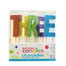 RAINBOW 3RD BIRTHDAY CANDLE PICK