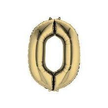 بالون كبير الحجم رقم 0 من رقائق الذهب الأبيض مقاس 34 بوصة