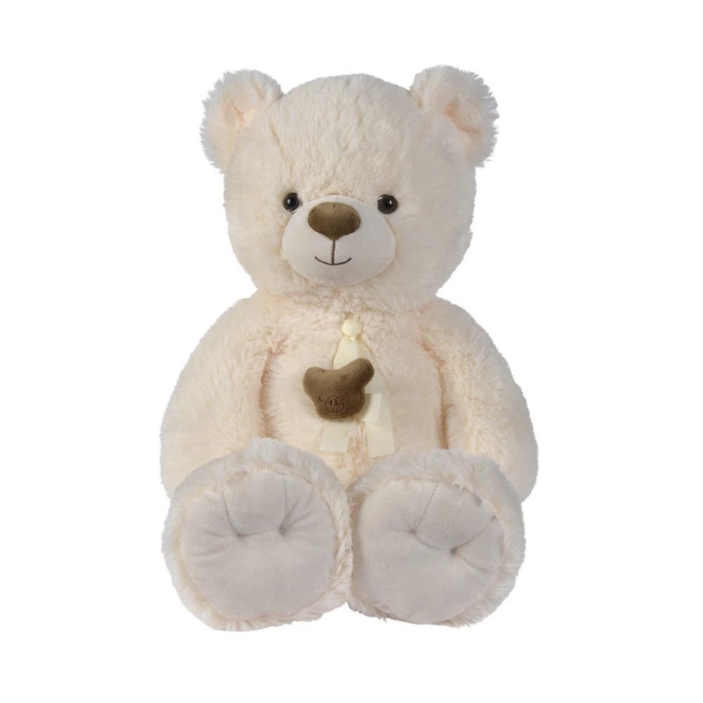 NICO PLUSH CREAM BEAR W/RIBBON 55CM