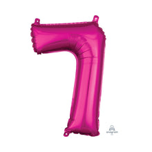 Number 7 Pink Mini Foil Balloon - 16 Inch