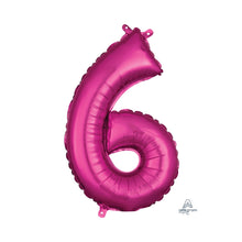 Number 6 Pink Mini Foil Balloon - 16 Inch