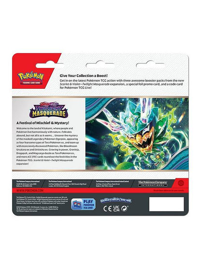 Pokemon Trading Card-Scarlet & Violet 06 Twilight Masquerade 3 Pack Blister