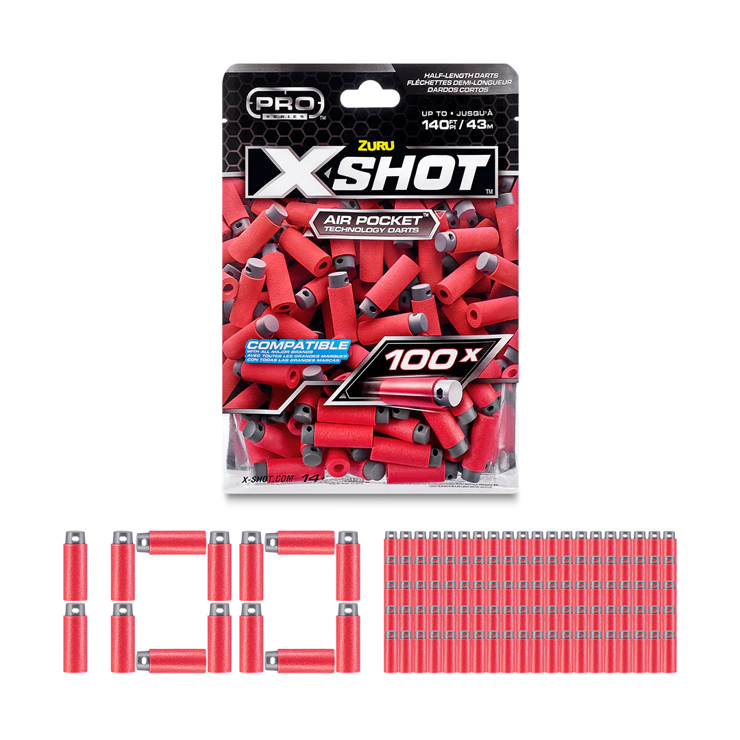 عبوة إعادة تعبئة سهام X-Shot Pro S1 (100 قطعة) من رقائق الألومنيوم
