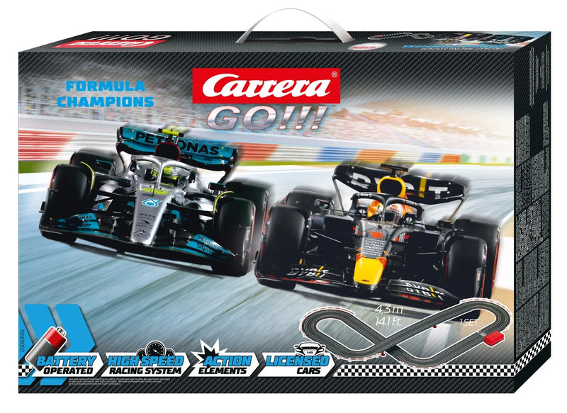 Carrera f1 formula champions rc slot racing - 4.3 mts - benz & ferrari