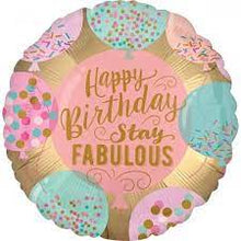 S40 HAPPY BIRTHDAY STAY FABULOUS FOIL BALLOON 18in