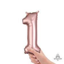 Number 1 Rose Gold Mini Foil Balloon - 16 Inch
