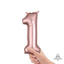 16 inch NUMBER 1 ROSE GOLD MINI SHAPE FOIL BALLOON